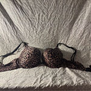 Victoria's Secret Leopard Print Bra - Black and Brown